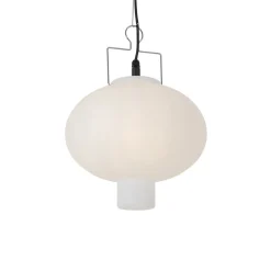 Qazqa Buiten Hanglamp Wit 35 Cm Met Stekker Ip44 - Pion