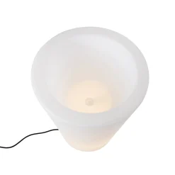 QAZQA Buiten Vloerlamp Wit 60 Cm Bloempot Ip65 - Verano