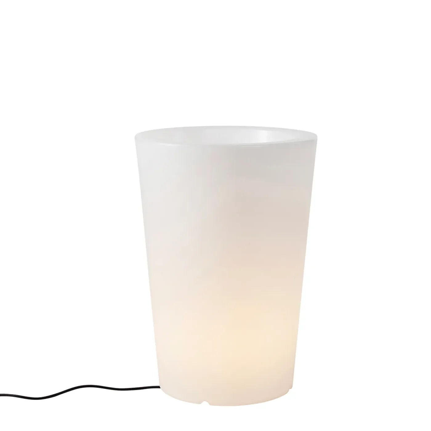 QAZQA Buiten Vloerlamp Wit 60 Cm Bloempot Ip65 - Verano