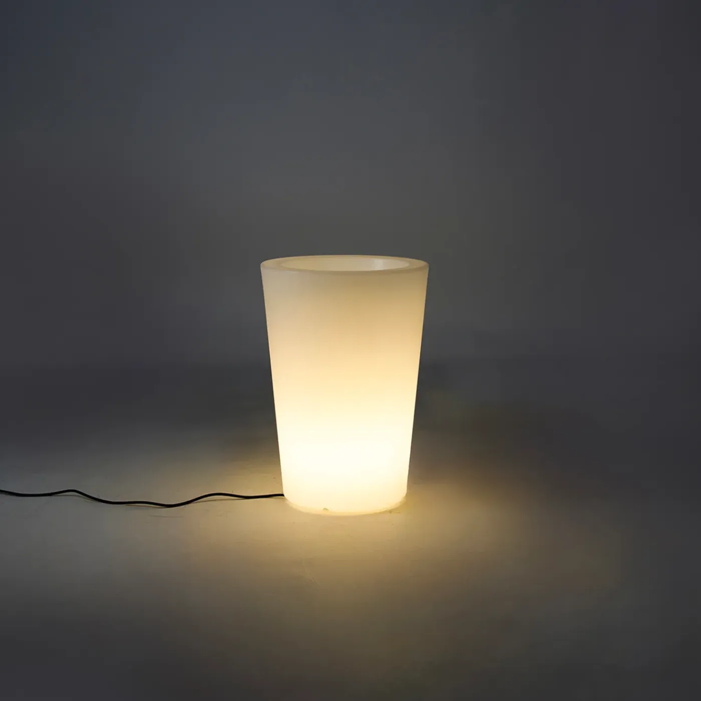 QAZQA Buiten Vloerlamp Wit 60 Cm Bloempot Ip65 - Verano
