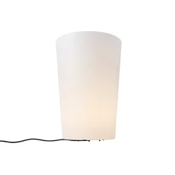 QAZQA Buiten Vloerlamp Wit 60 Cm Bloempot Ip65 - Verano