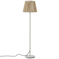 Qazqa Buiten Vloerlamp Wit Met Kap Beige Touw Ip44 - Virginia Jayla