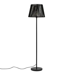 QAZQA Buiten Vloerlamp Zwart Met Kap Zwart Touw Ip44 - Virginia Jayla