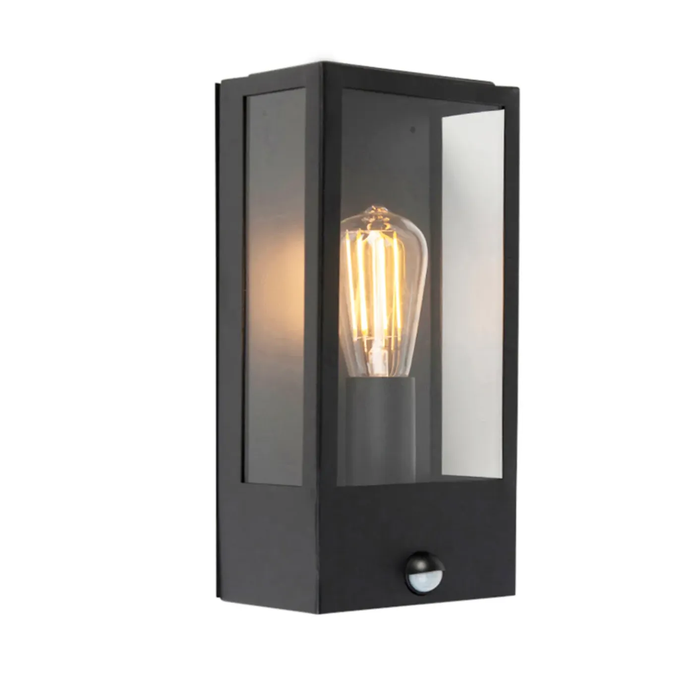 QAZQA Buiten Wandlamp Zwart Met Bewegingsmelder Ip44 - Rotterdam