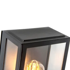 QAZQA Buiten Wandlamp Zwart Met Bewegingsmelder Ip44 - Rotterdam