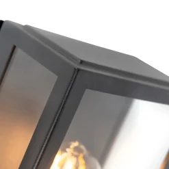 QAZQA Buiten Wandlamp Zwart Met Bewegingsmelder Ip44 - Rotterdam