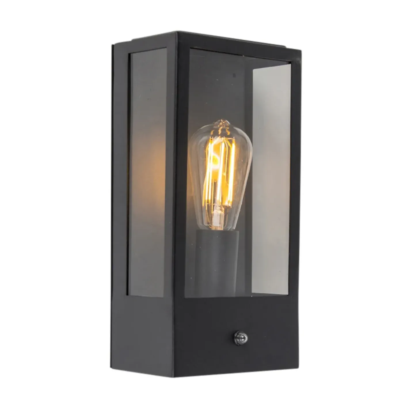 QAZQA Buiten Wandlamp Zwart Met Schemersensor - Rotterdam