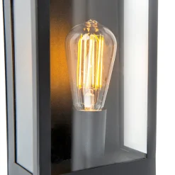 QAZQA Buiten Wandlamp Zwart Met Schemersensor - Rotterdam