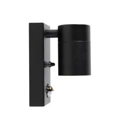 QAZQA Buitenwandlamp Zwart Met Bewegingssensor Ip44 - Solo