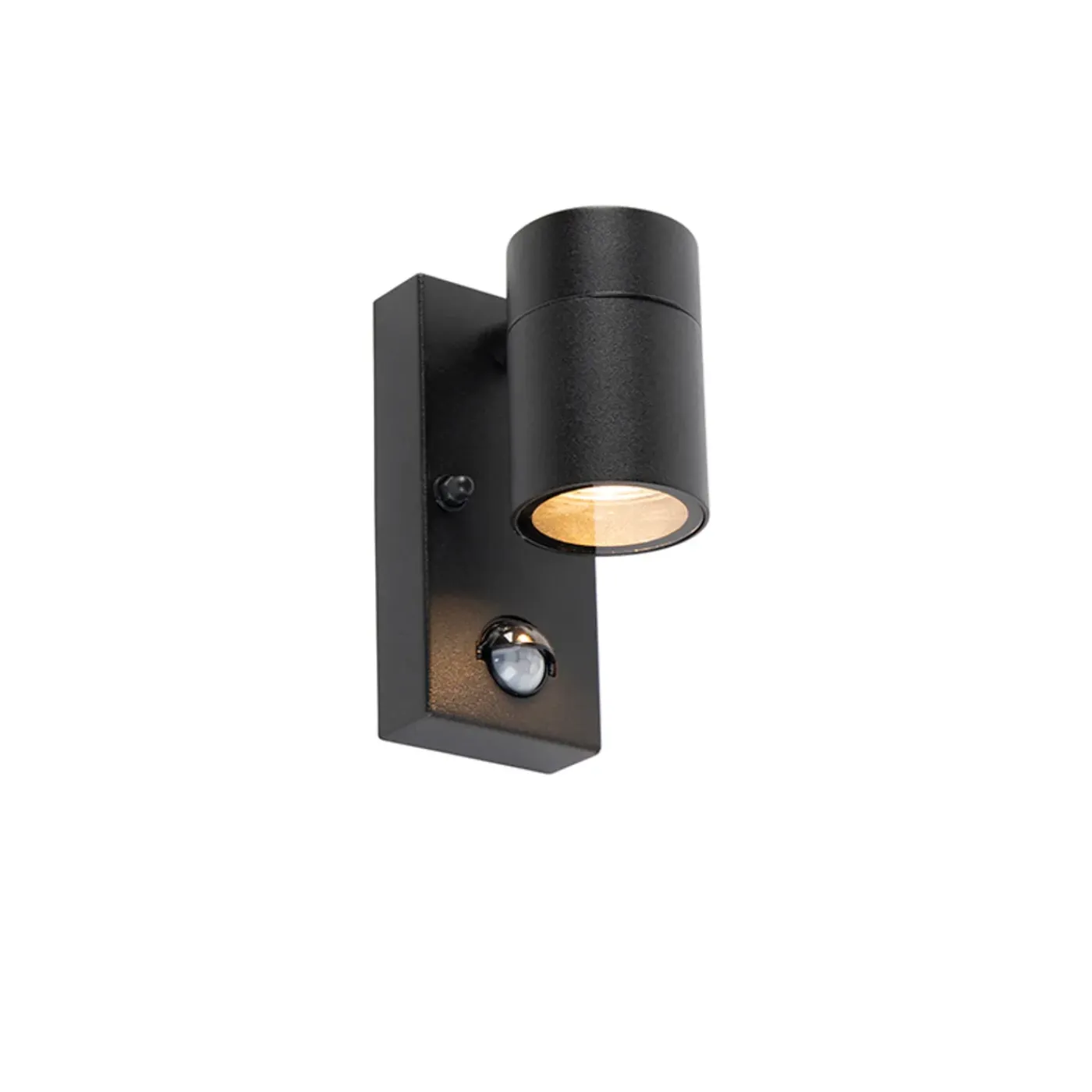 QAZQA Buitenwandlamp Zwart Met Bewegingssensor Ip44 - Solo