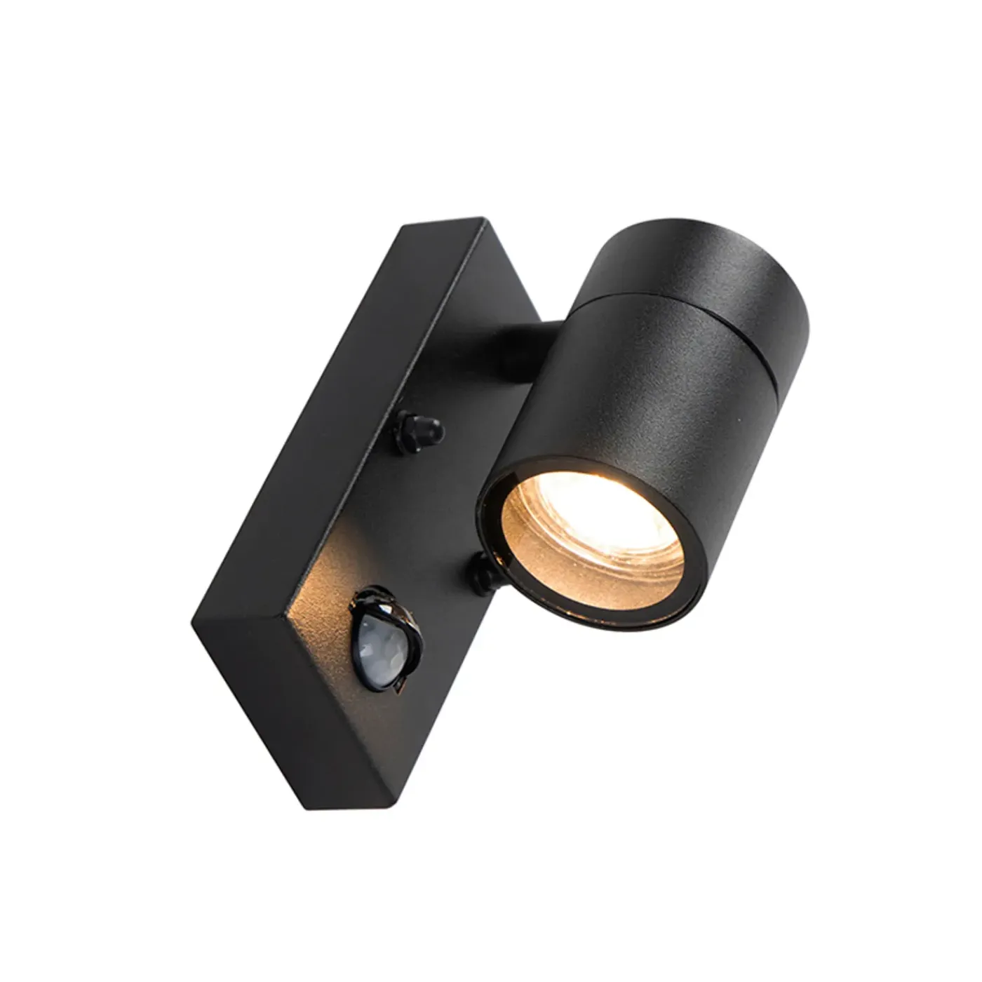QAZQA Buitenwandlamp Zwart Met Bewegingssensor Ip44 - Solo