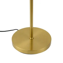 Qazqa Design Vloerlamp Messing Met Amber Glas 2-lichts - Brianna