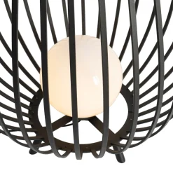 Qazqa Design Vloerlamp Zwart Met Opaal 110 Cm Ip44 - Angela