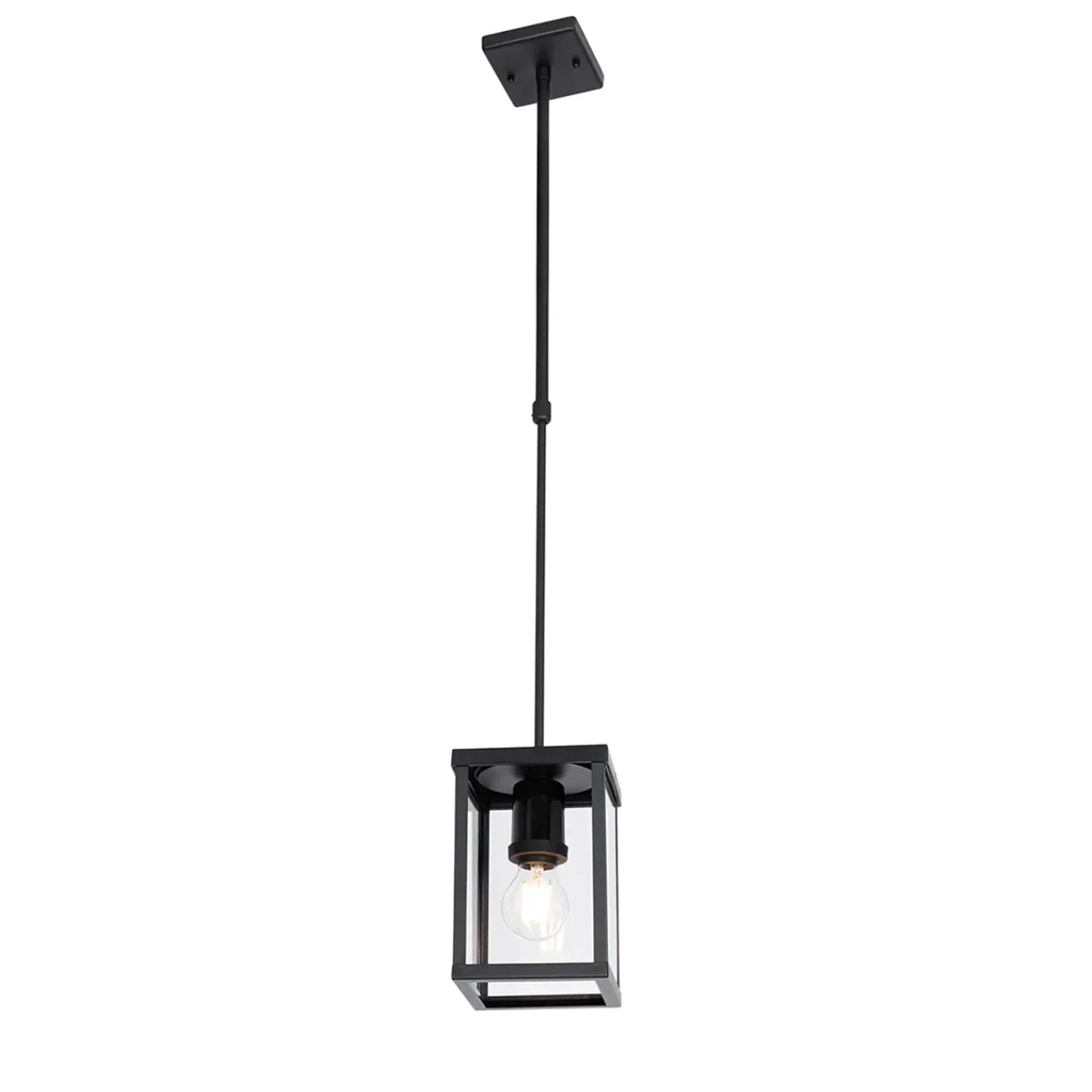 QAZQA Industriële Buiten Hanglamp Zwart Ip44 - Charlois