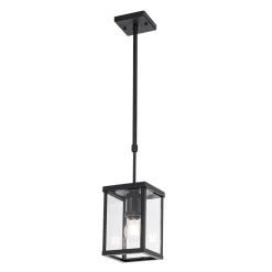 QAZQA Industriële Buiten Hanglamp Zwart Ip44 - Charlois