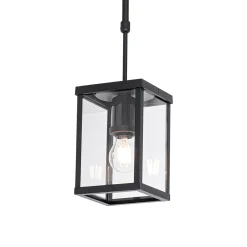 QAZQA Industriële Buiten Hanglamp Zwart Ip44 - Charlois