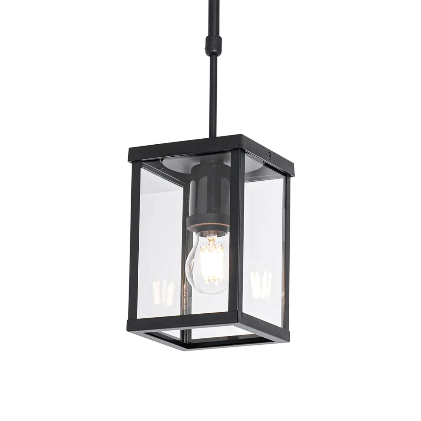 QAZQA Industriële Buiten Hanglamp Zwart Ip44 - Charlois