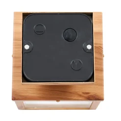 Qazqa Industriële Buitenplafondlamp Hout Met Helder Glas - Rotterdam
