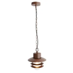 Qazqa Industriële Hanglamp Roestbruin Ip44 - Shell