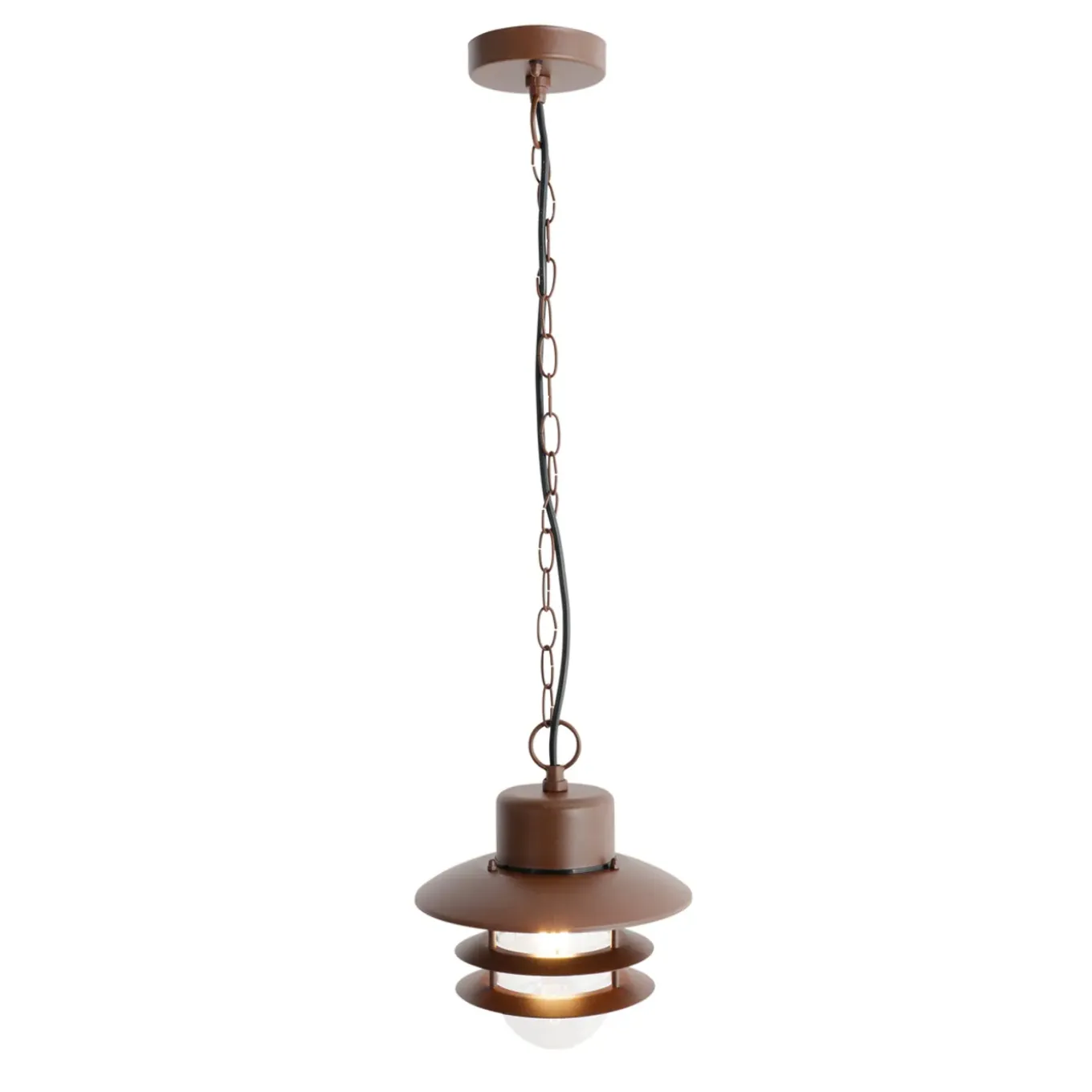 Qazqa Industriële Hanglamp Roestbruin Ip44 - Shell