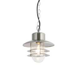 QAZQA Industriële Hanglamp Staal Ip44 - Shell
