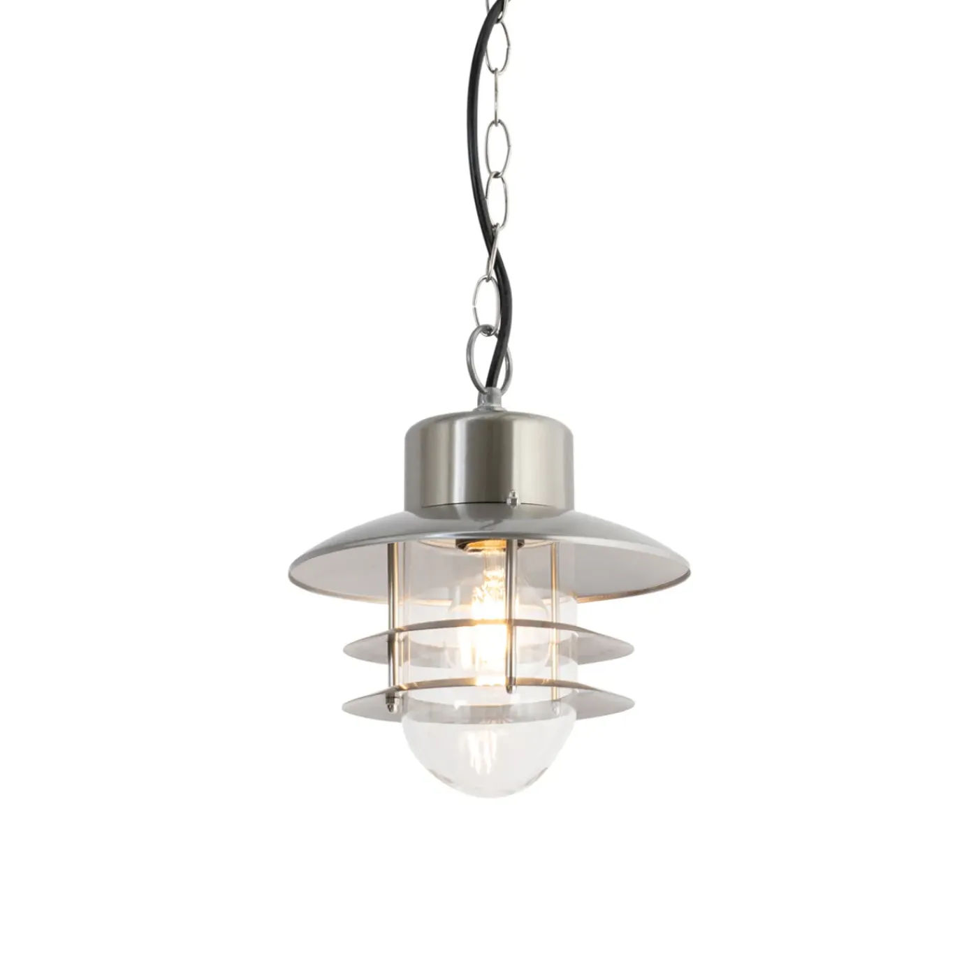 QAZQA Industriële Hanglamp Staal Ip44 - Shell