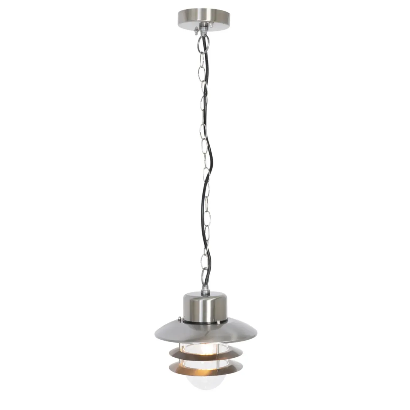 QAZQA Industriële Hanglamp Staal Ip44 - Shell