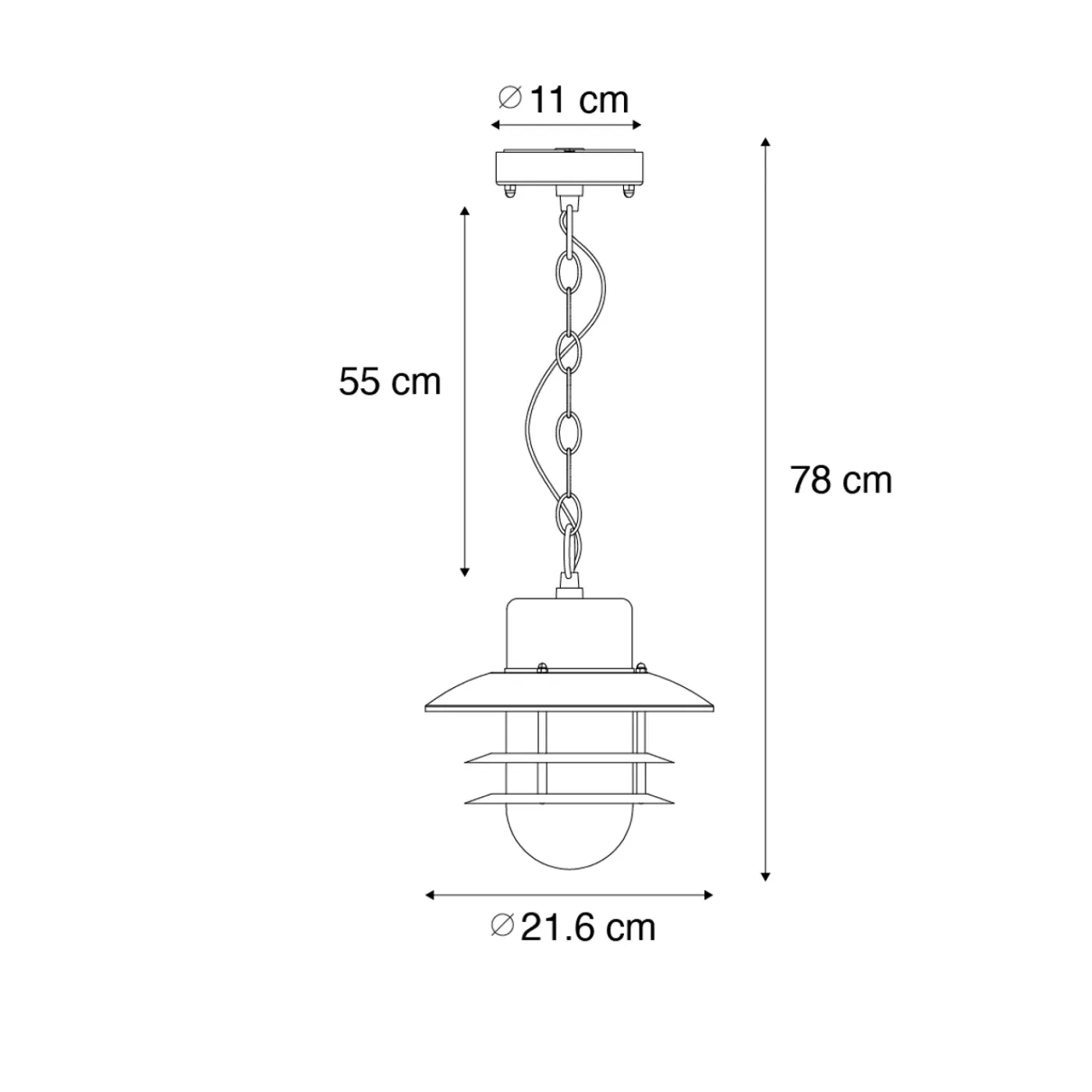 QAZQA Industriële Hanglamp Staal Ip44 - Shell