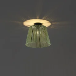Qazqa Japandi Buiten Plafondlamp Met Groen Touw Ip54 - Jayla