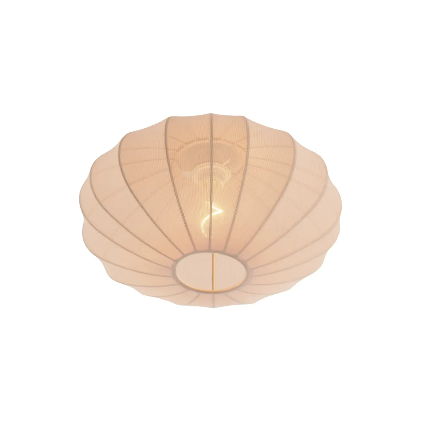 Qazqa Japandi Plafondlamp Beige Met Stoffen Kap - Bida