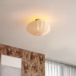 Qazqa Japandi Plafondlamp Beige Met Stoffen Kap - Bida