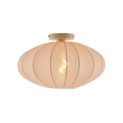 Qazqa Japandi Plafondlamp Beige Met Stoffen Kap - Bida