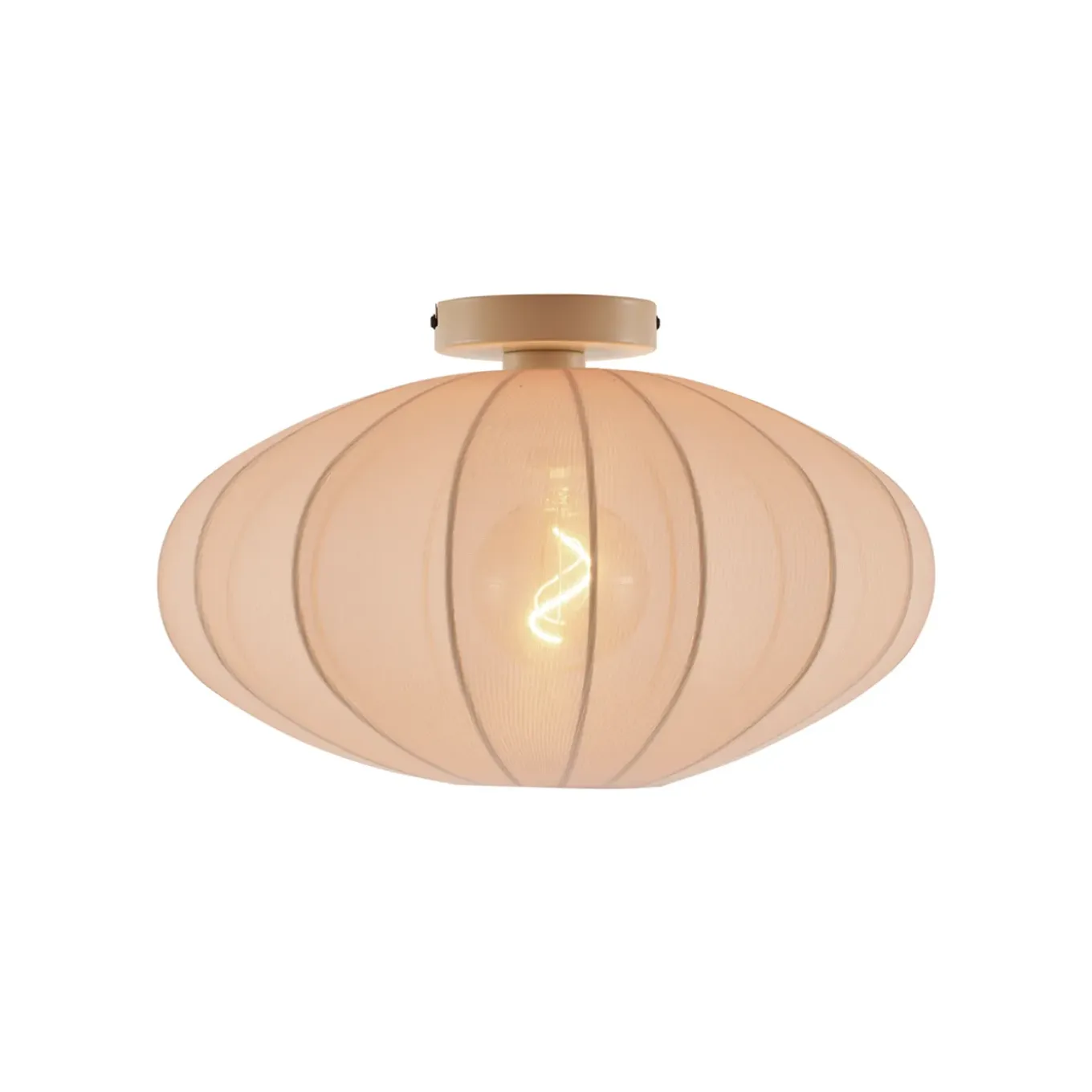 Qazqa Japandi Plafondlamp Beige Met Stoffen Kap - Bida