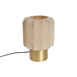 Qazqa Japandi Tafellamp Goud Met Beige Kap - Pluni