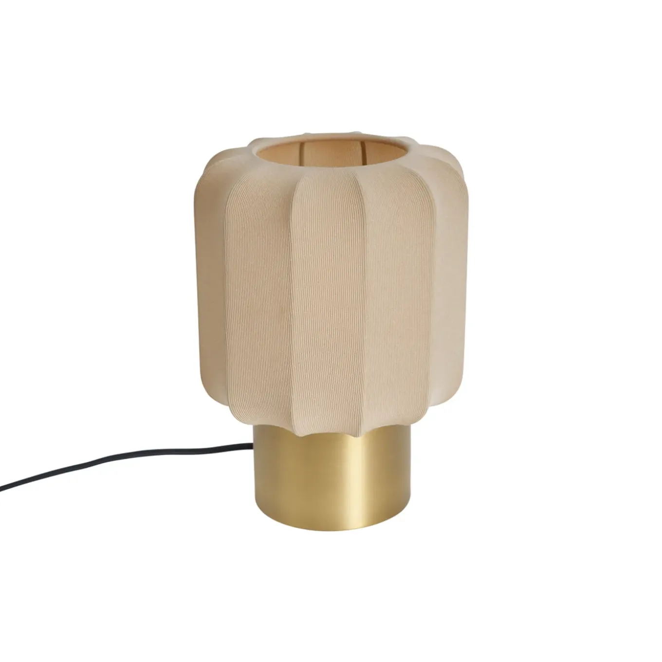Qazqa Japandi Tafellamp Goud Met Beige Kap - Pluni