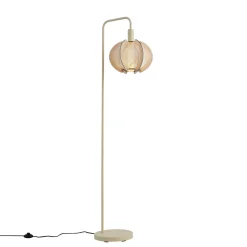Qazqa Japandi Vloerlamp Beige Met Kap - Gertie