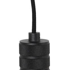 Qazqa Kerst Hanglamp Zwart Met Stekker Incl. Led Amber Glas Ster - Cavalux
