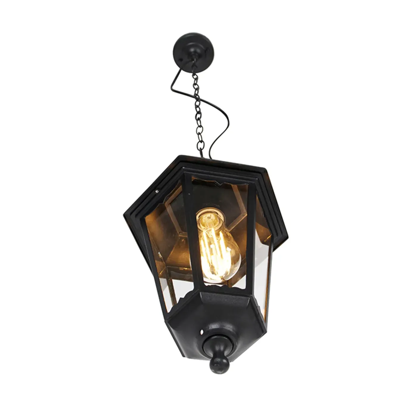 QAZQA Klassieke Buiten Hanglamp Zwart Ip44 - Havana