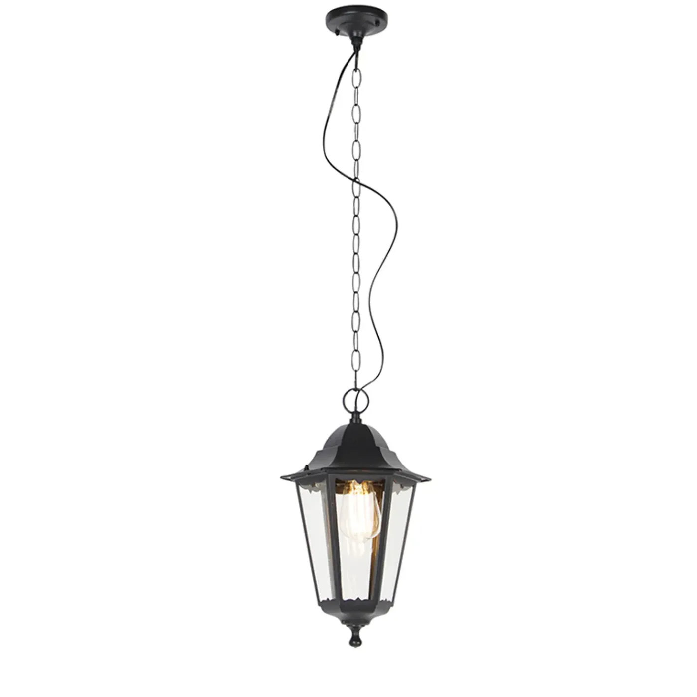 QAZQA Klassieke Buiten Hanglamp Zwart Ip44 - Havana