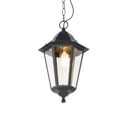 QAZQA Klassieke Buiten Hanglamp Zwart Ip44 - Havana
