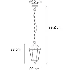 QAZQA Klassieke Buiten Hanglamp Zwart Ip44 - Havana