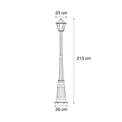 Qazqa Klassieke Buitenlantaarn Donker Rood 213cm Ip44 - Havana