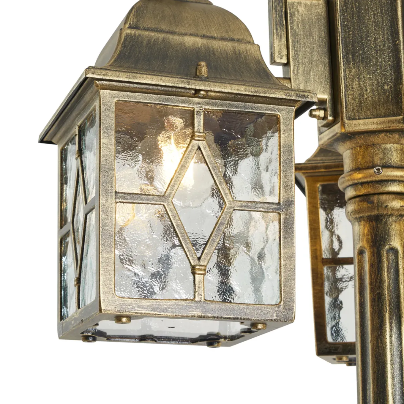 Qazqa Klassieke Buiten Lantaarn Antiek Goud Met Helder Glas 198cm Ip44 - London