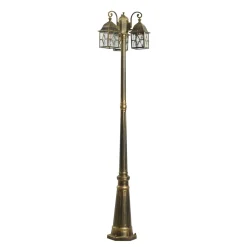 Qazqa Klassieke Buiten Lantaarn Antiek Goud Met Helder Glas 198cm Ip44 - London