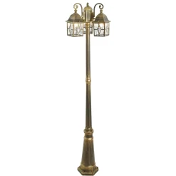 Qazqa Klassieke Buiten Lantaarn Antiek Goud Met Helder Glas 198cm Ip44 - London