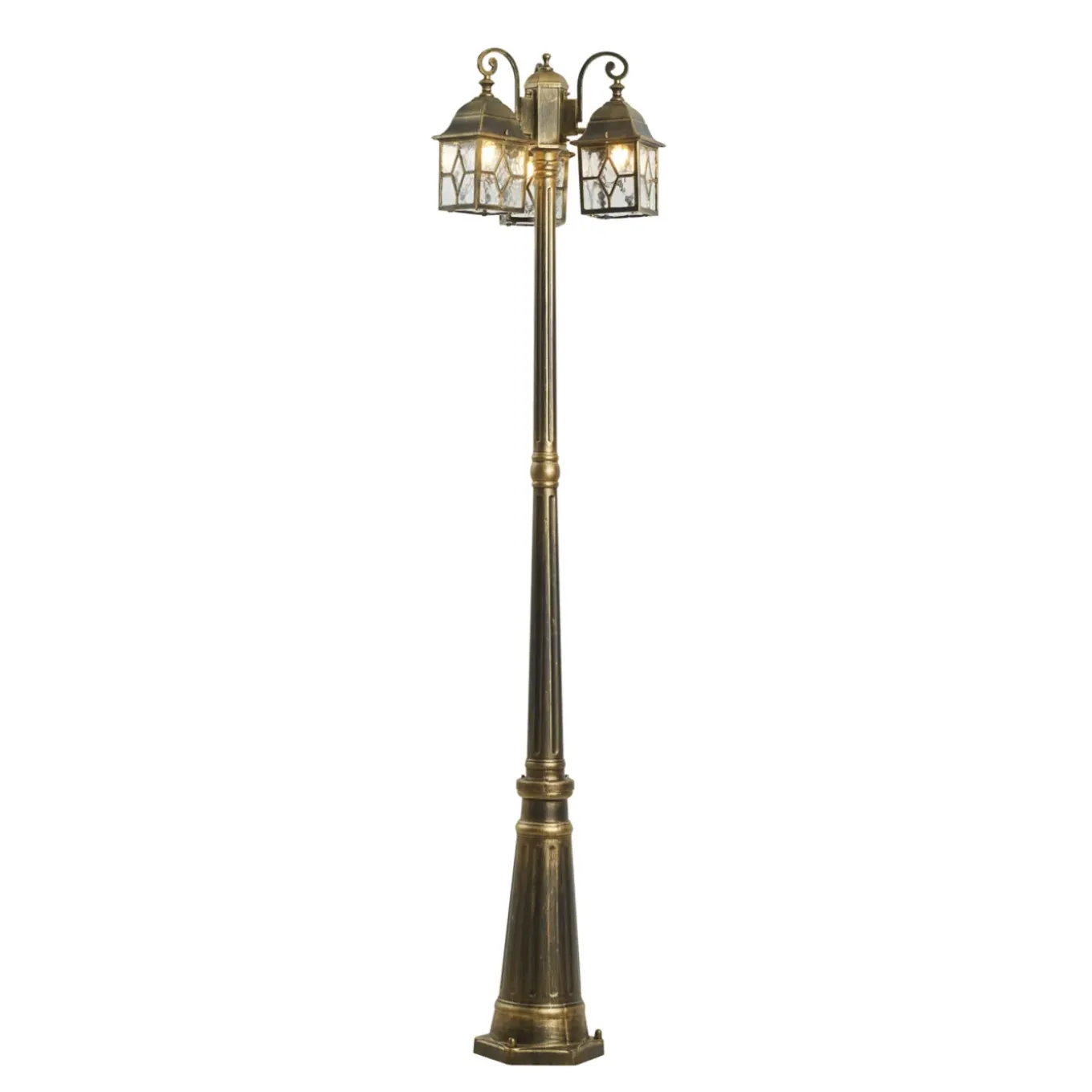 Qazqa Klassieke Buiten Lantaarn Antiek Goud Met Helder Glas 198cm Ip44 - London