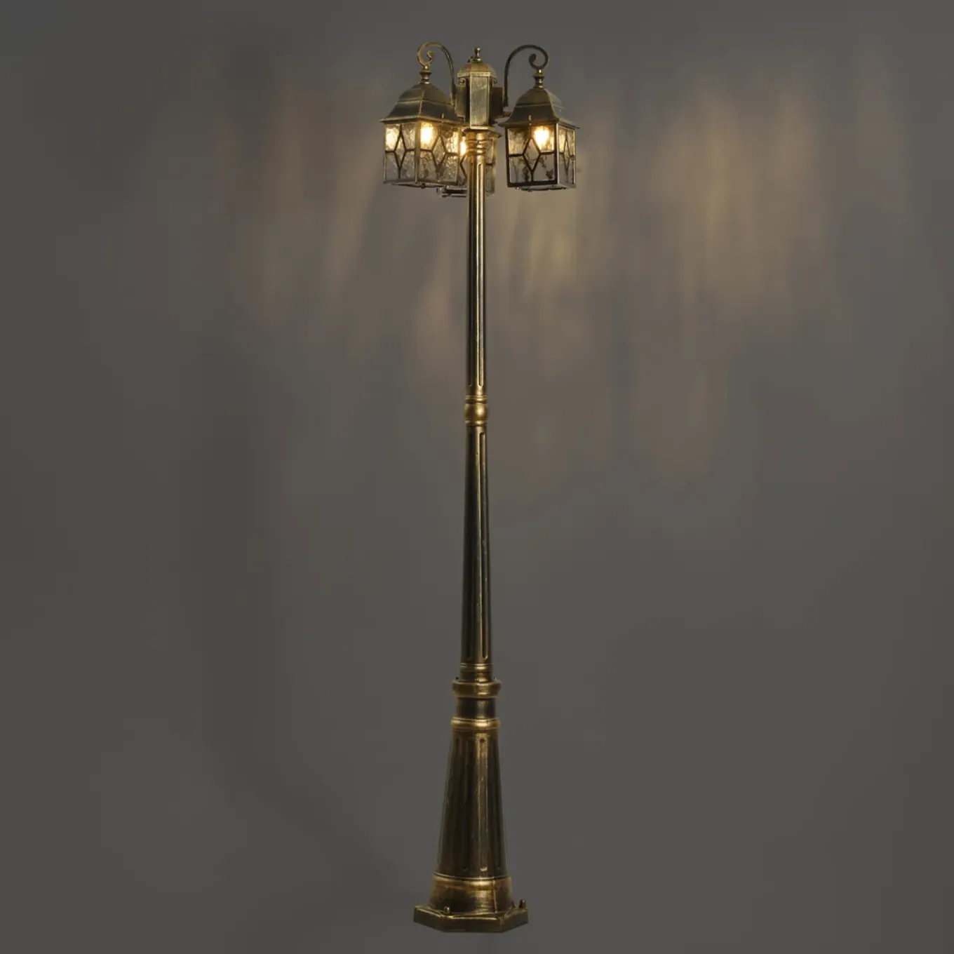 Qazqa Klassieke Buiten Lantaarn Antiek Goud Met Helder Glas 198cm Ip44 - London