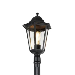QAZQA Klassieke Buitenlantaarn Zwart 200 Cm Ip44 - Havana