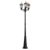 QAZQA Klassieke Buitenlantaarn Zwart Met Koper 220cm 3-lichts Ip44 - Havana