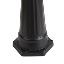 QAZQA Klassieke Buitenlantaarn Zwart Met Koper 220cm 3-lichts Ip44 - Havana